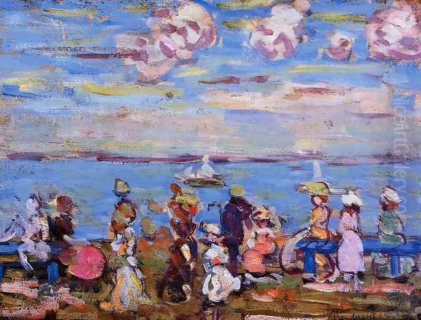 Beach Scene No 4 Oil Painting by Maurice Brazil Prendergast