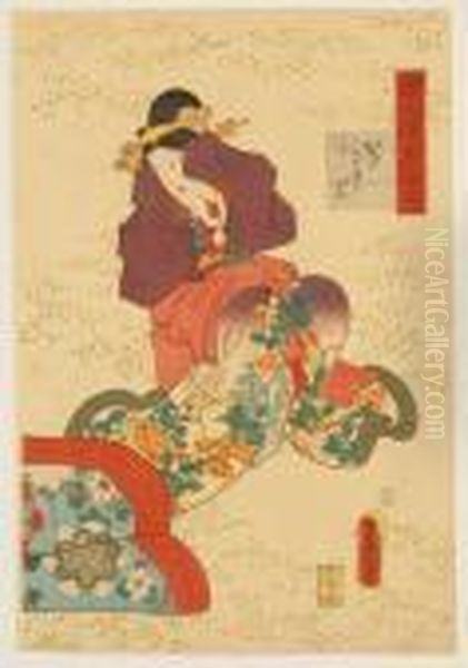 Depicting A Court Lady Oil Painting by Kunisada