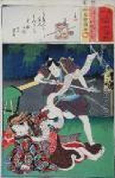 Aktorzy Teatru Kabuki Oil Painting by Kunisada