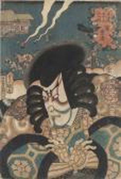 Samurai Oil Painting by Kunisada