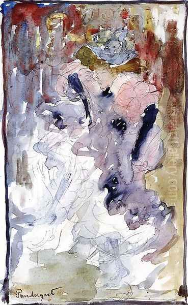 Can Can Dancer Oil Painting by Maurice Brazil Prendergast