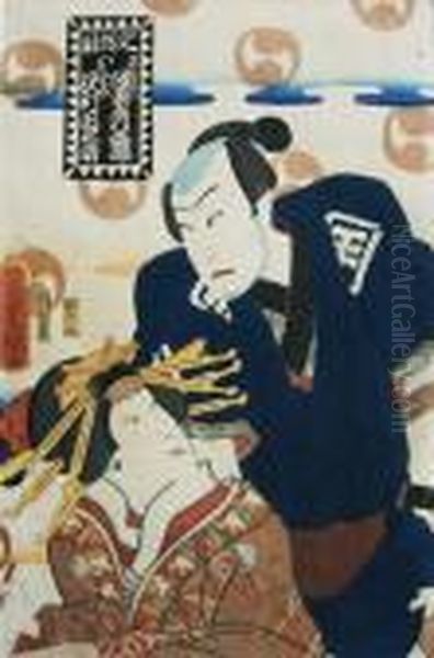 Scena Z Przedstawienia Kabuki Kanadehon Chushingura Oil Painting by Kunisada