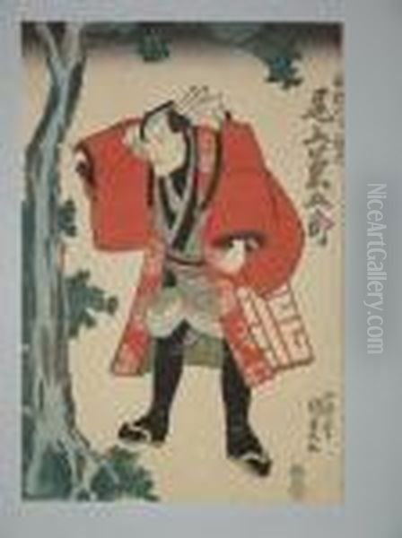 Un Acteur Debout Se Tient A Un Arbre Oil Painting by Kunisada