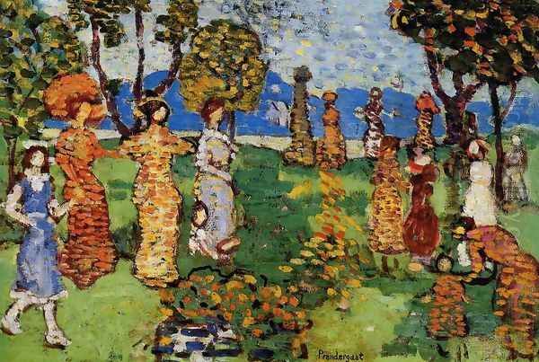 A Day In The Country Oil Painting by Maurice Brazil Prendergast