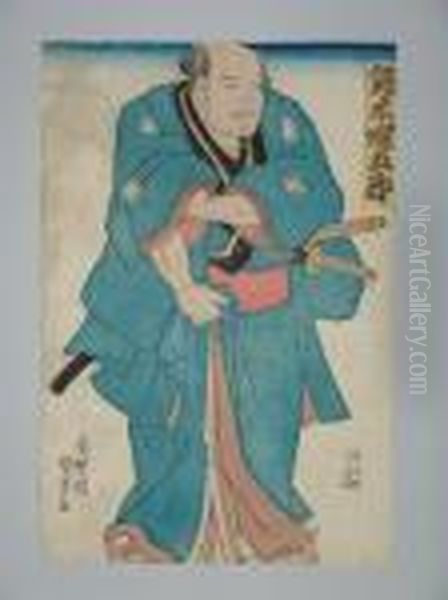 Un Lutteur De Sumo En Kimono De Ville Oil Painting by Kunisada