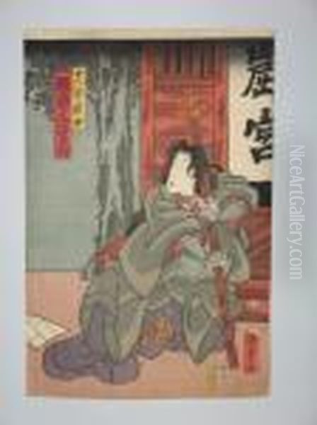 Scenes Du Theatre Kabuki Oil Painting by Kunisada