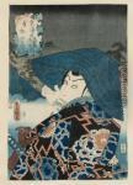 Skadespelarportratt Oil Painting by Kunisada