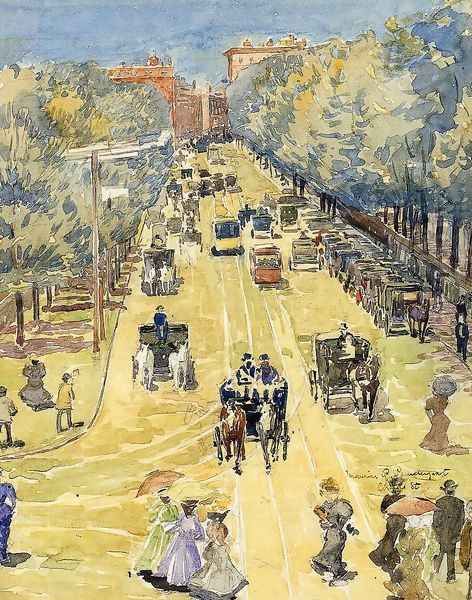 Charles Street Boston Oil Painting by Maurice Brazil Prendergast