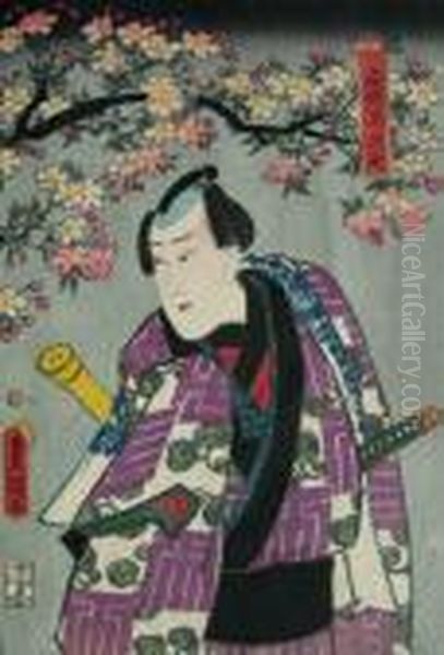 Aktor Teatru Kabuki Oil Painting by Kunisada