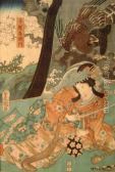 Scenes From Kabuki Theatre Oil Painting by Kunisada