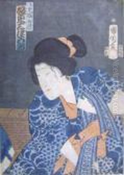 Kabuki Actress Oil Painting by Kunisada