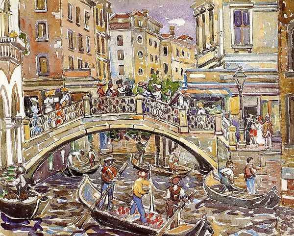 Canal Oil Painting by Maurice Brazil Prendergast