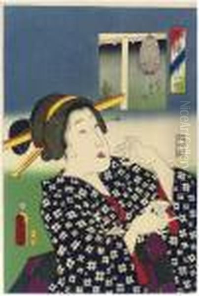 Nigiyaka So Oil Painting by Kunisada