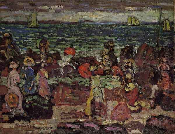 A Dark Day Oil Painting by Maurice Brazil Prendergast