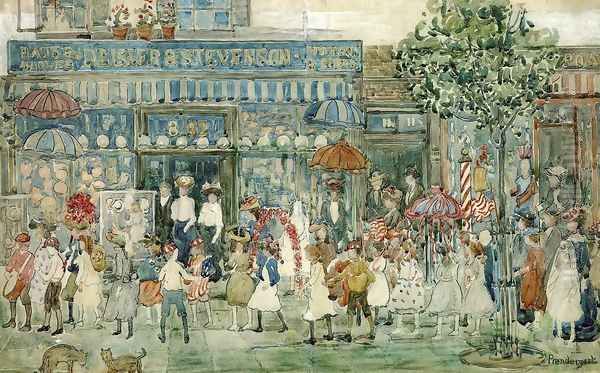 Columbus Circle (New York) Oil Painting by Maurice Brazil Prendergast