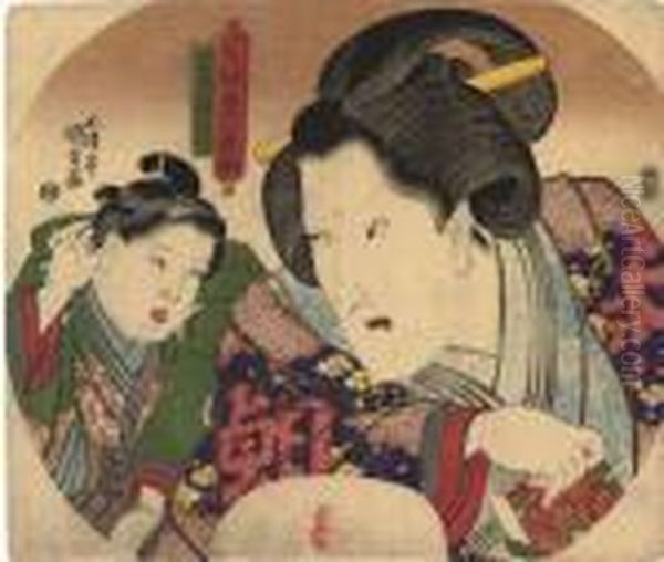 The Actors Bando Minosuke And Bando Sanpachi Oil Painting by Kunisada