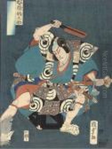 Depicting Actors In Various Scenes Oil Painting by Kunisada