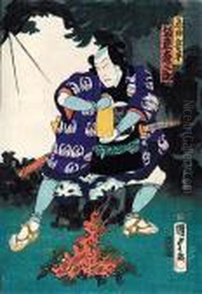 Aktor Z Teatru Kabuki Oil Painting by Kunisada