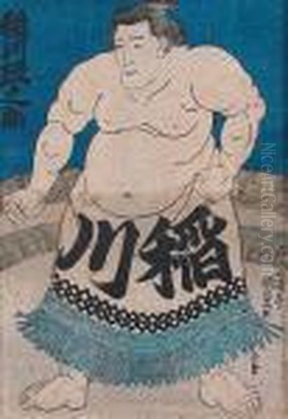 Zapasnik Sumo, Inagawa Masanosuke Oil Painting by Kunisada