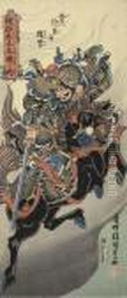 Goko Shogun No Uchi Choun (choun Of The Five Tiger Generals) Oil Painting by Kunisada