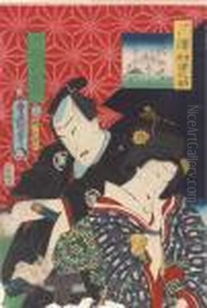 Eight Prints Of Actors Oil Painting by Kunisada