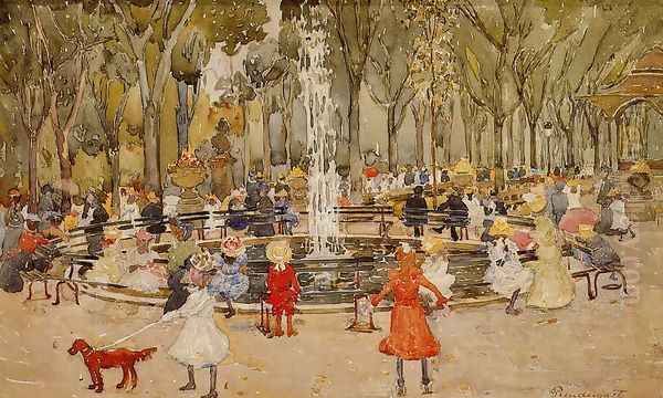 In Central Park New York Oil Painting by Maurice Brazil Prendergast