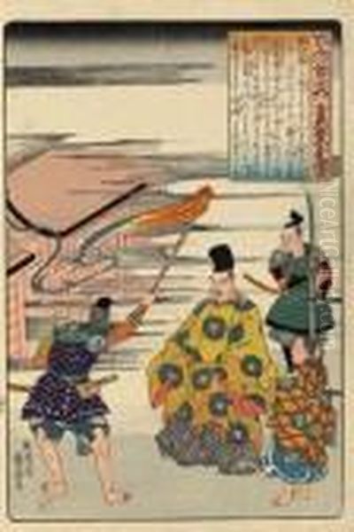 Sosei Hoshi, Kotaigogu No Daibu Toshinari And Kakinomoto Nohitomaro Oil Painting by Utagawa Kuniyoshi