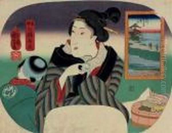 Fukagawa Susaki Benten Oil Painting by Utagawa Kuniyoshi