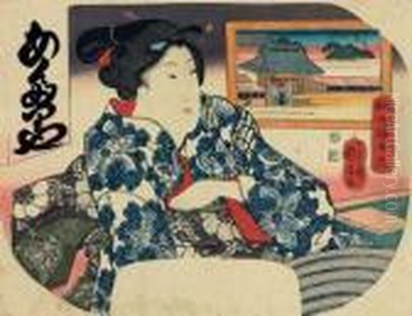 Asakusa Chinai Tafuku Benten Oil Painting by Utagawa Kuniyoshi