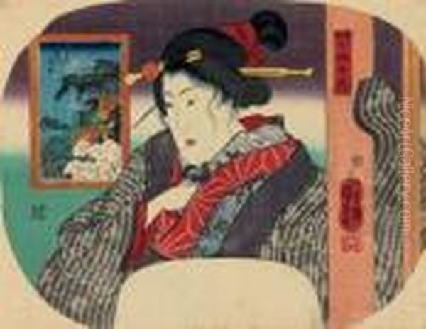 Fukagawa Hachiman Shanai Benten Oil Painting by Utagawa Kuniyoshi