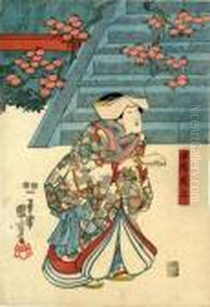 The Middle Maid Onoe (churo Onoe) Oil Painting by Utagawa Kuniyoshi