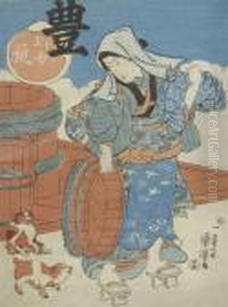 Two Oban Tate-e Oil Painting by Utagawa Kuniyoshi