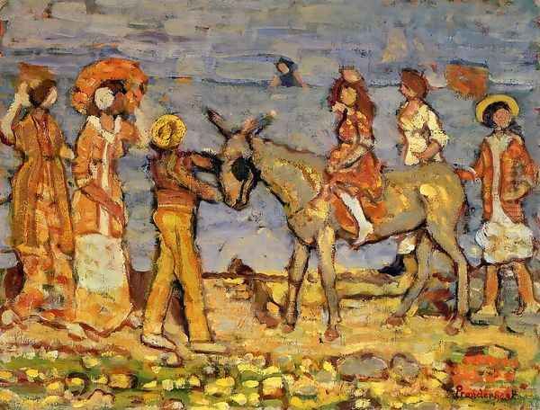 Donkey Rider Oil Painting by Maurice Brazil Prendergast