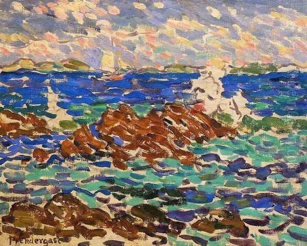 Seascape Oil Painting by Maurice Brazil Prendergast