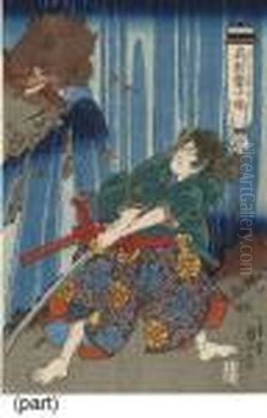 Tametomo Homare No Jikketsu Oil Painting by Utagawa Kuniyoshi