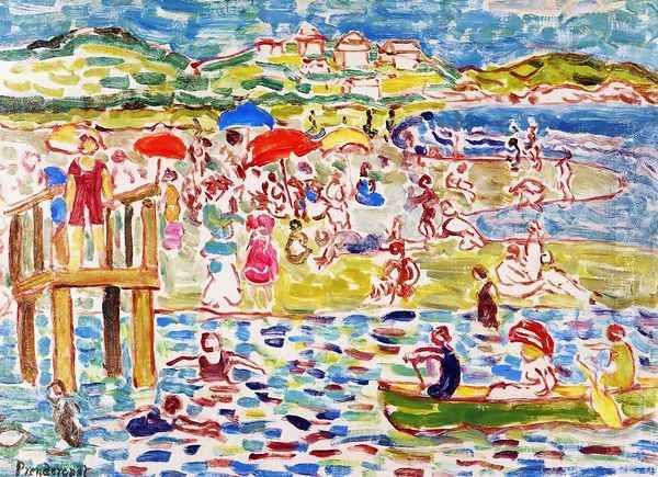 Bathers2 Oil Painting by Maurice Brazil Prendergast