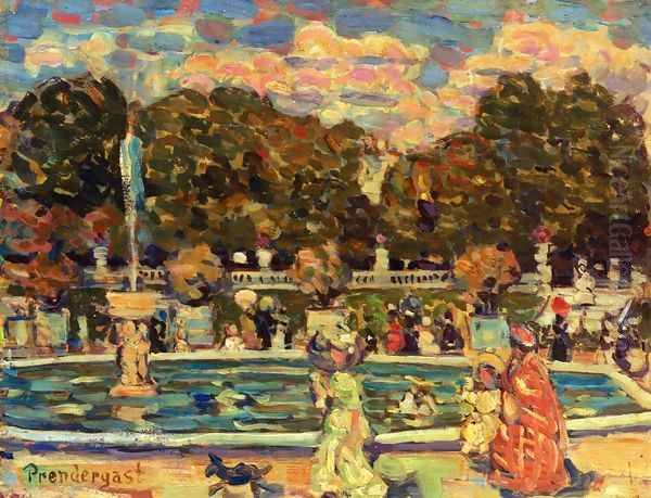 Luxembourg Gardens Oil Painting by Maurice Brazil Prendergast