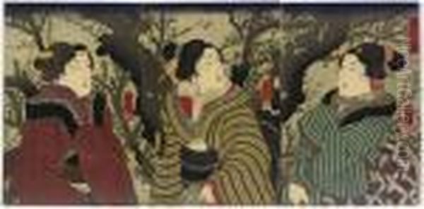 Three Triptychs: Oil Painting by Utagawa Kuniyoshi