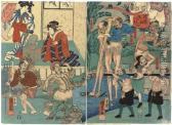 Now On Show At Okuyama Oil Painting by Utagawa Kuniyoshi