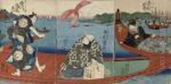 Ichieisai Yoshitsuya Oil Painting by Utagawa Kuniyoshi