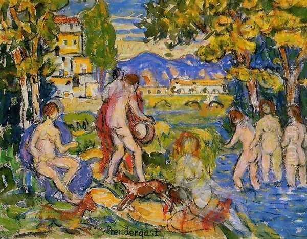 Bathers4 Oil Painting by Maurice Brazil Prendergast