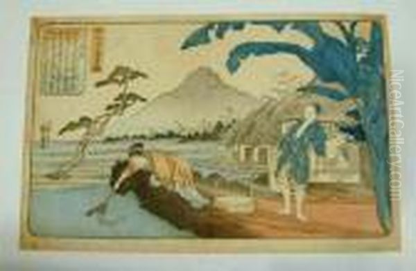 Oban Yoko-e Oil Painting by Utagawa Kuniyoshi