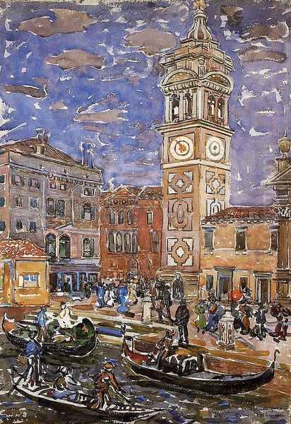 Santa Maria Formosa Venice Oil Painting by Maurice Brazil Prendergast