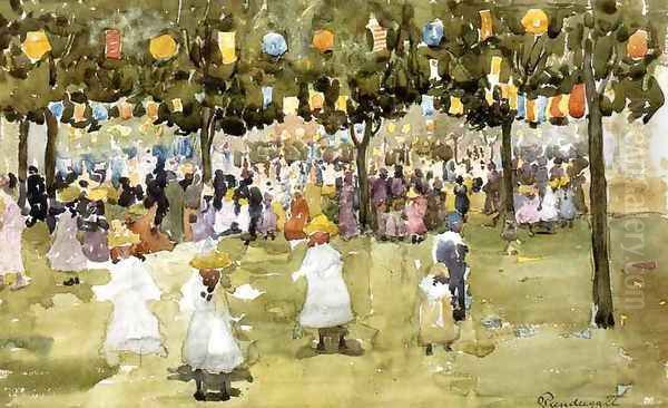 Central Park New York City July 4th Oil Painting by Maurice Brazil Prendergast