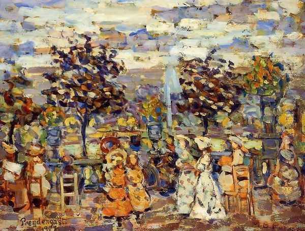 In The Luxembourg Gardens Oil Painting by Maurice Brazil Prendergast