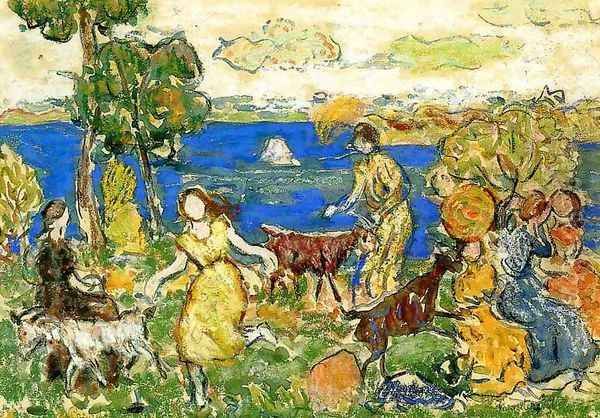 Summer Day Aka St Cloud Oil Painting by Maurice Brazil Prendergast