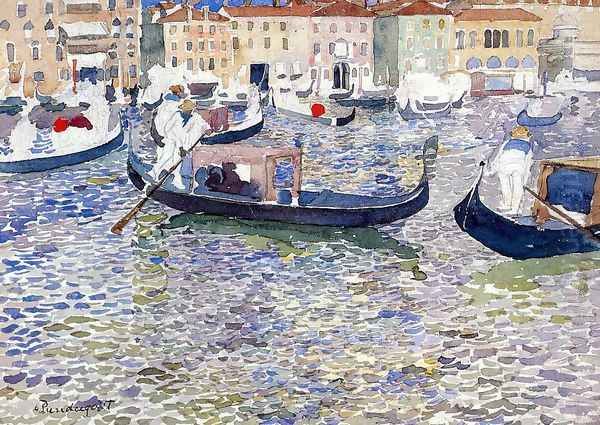 Grand Canal Venice Oil Painting by Maurice Brazil Prendergast