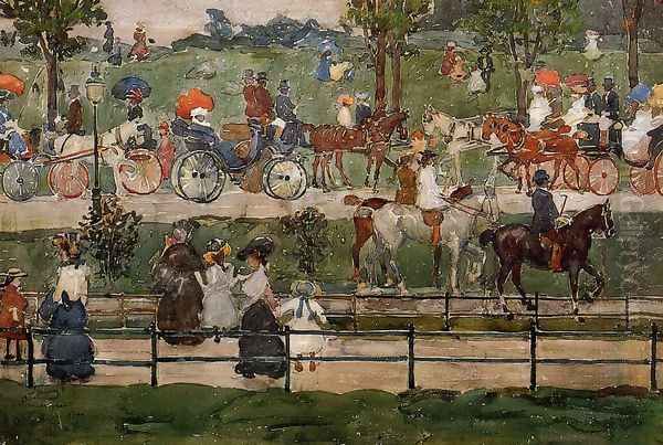 Central Park5 Oil Painting by Maurice Brazil Prendergast