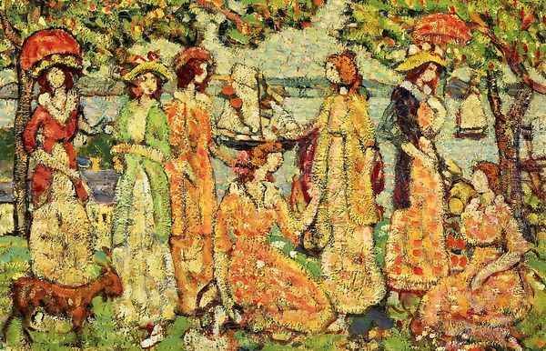 The Idlers Oil Painting by Maurice Brazil Prendergast