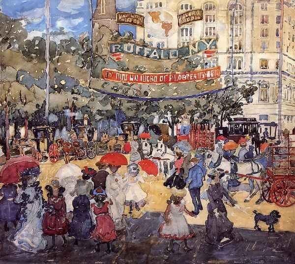 Madison Square Oil Painting by Maurice Brazil Prendergast